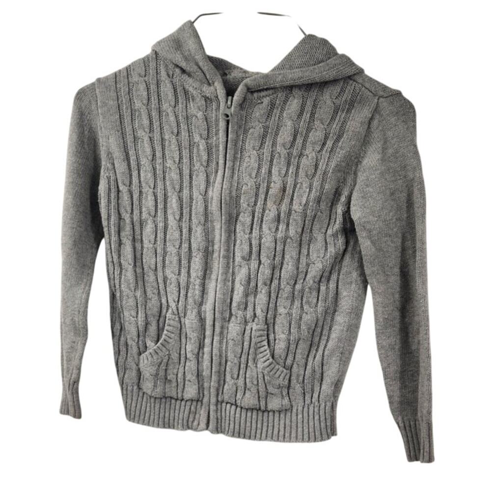 CHILDREN'S PLACE Gray Zip Up Cardigan Sweater Girls Size Small S 5 / 6